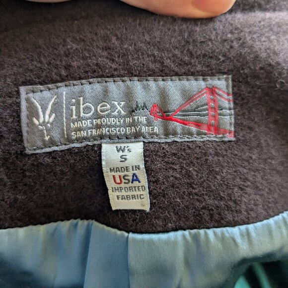 Ibex Wool Coat Peacoat Jacket Silk Long Brown Full Zip Small - Picture 11 of 13